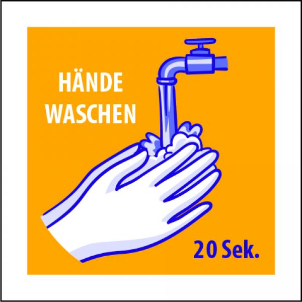 Corona Schilder Hände waschen
